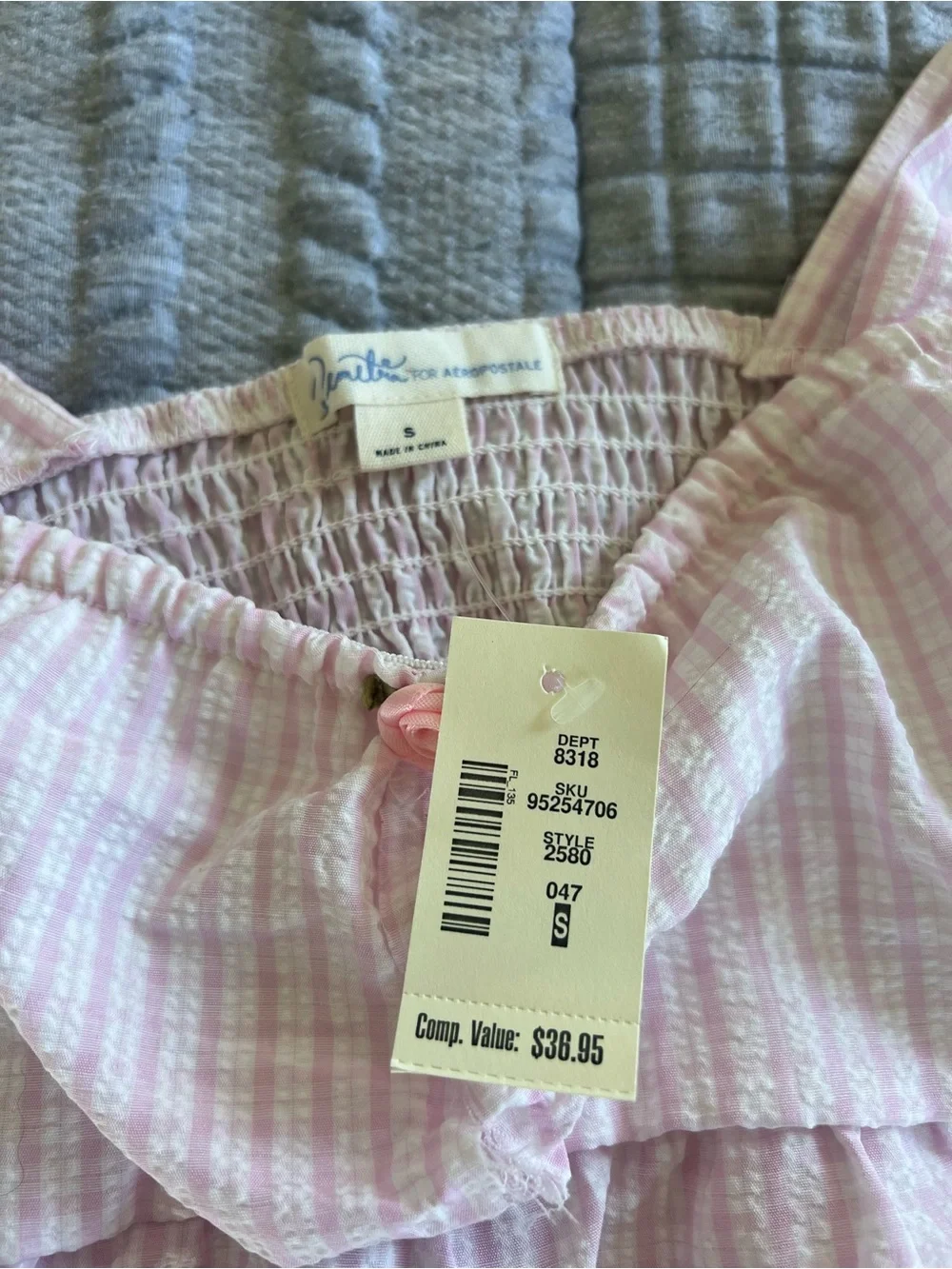 Aeropostale Pink & White Striped Girls' Cami Tank